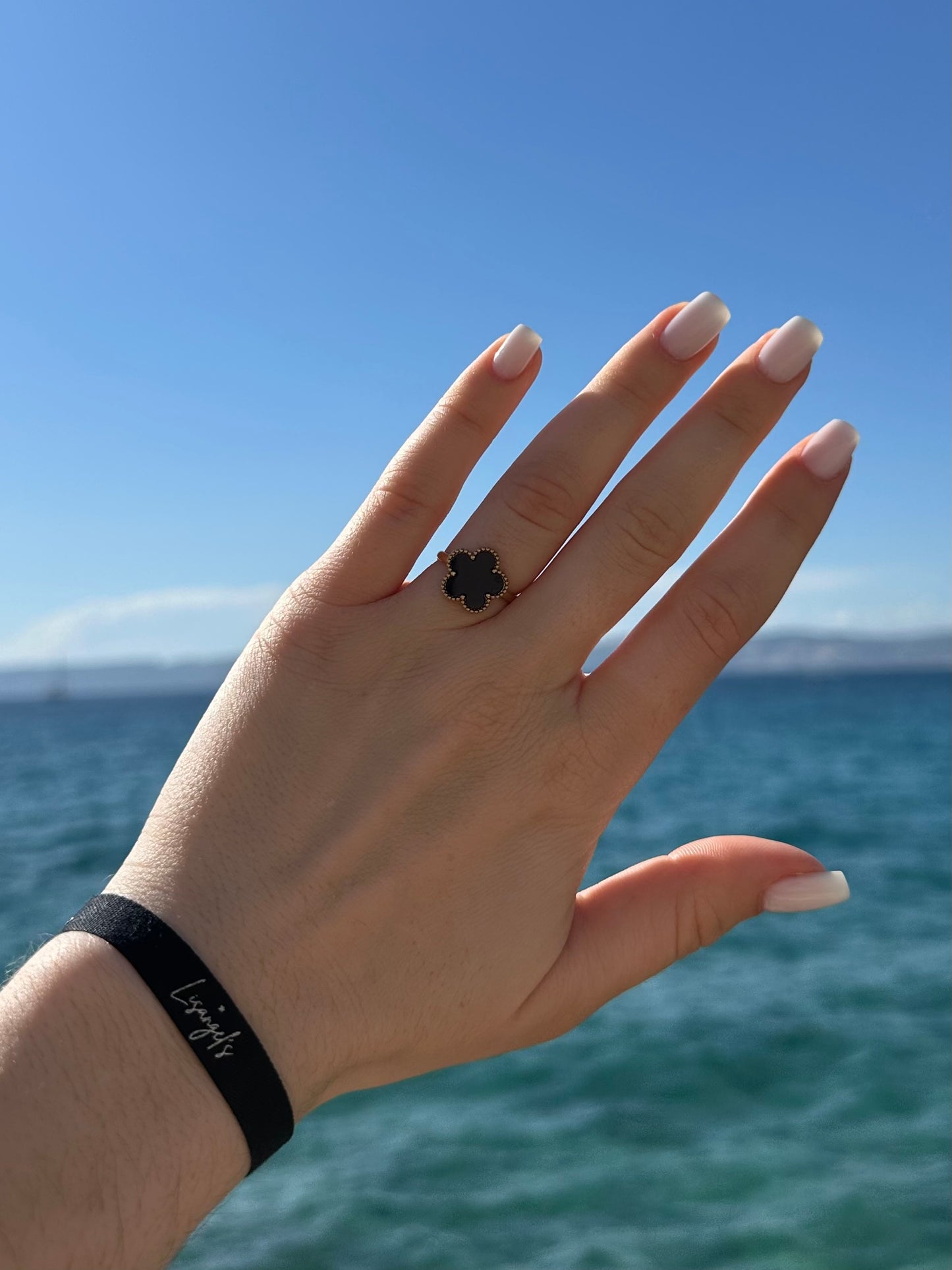 Bague Trèfle Noir