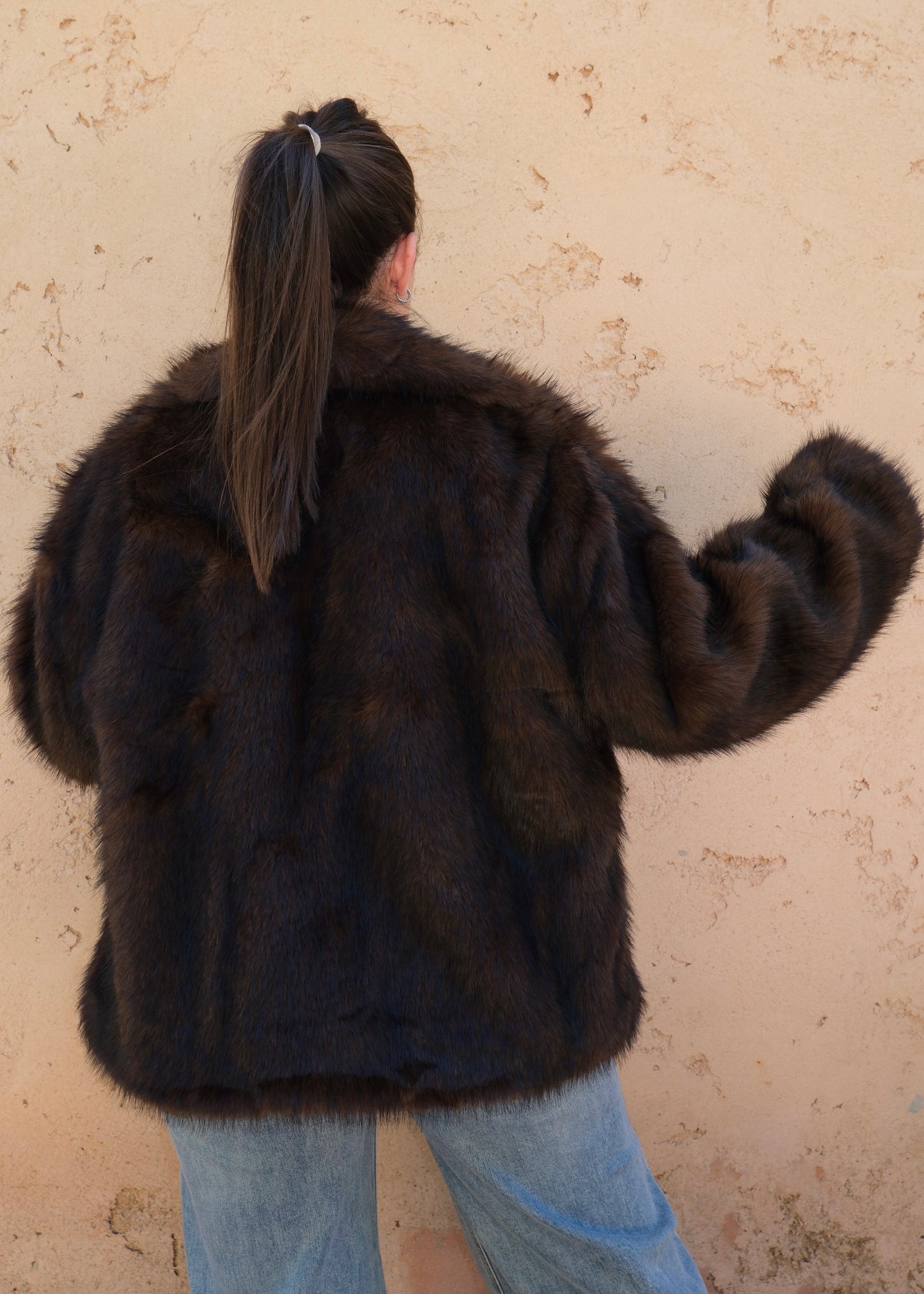 Veste moumoute Marron