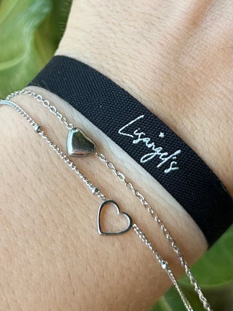 Bracelet Coeur double argenté