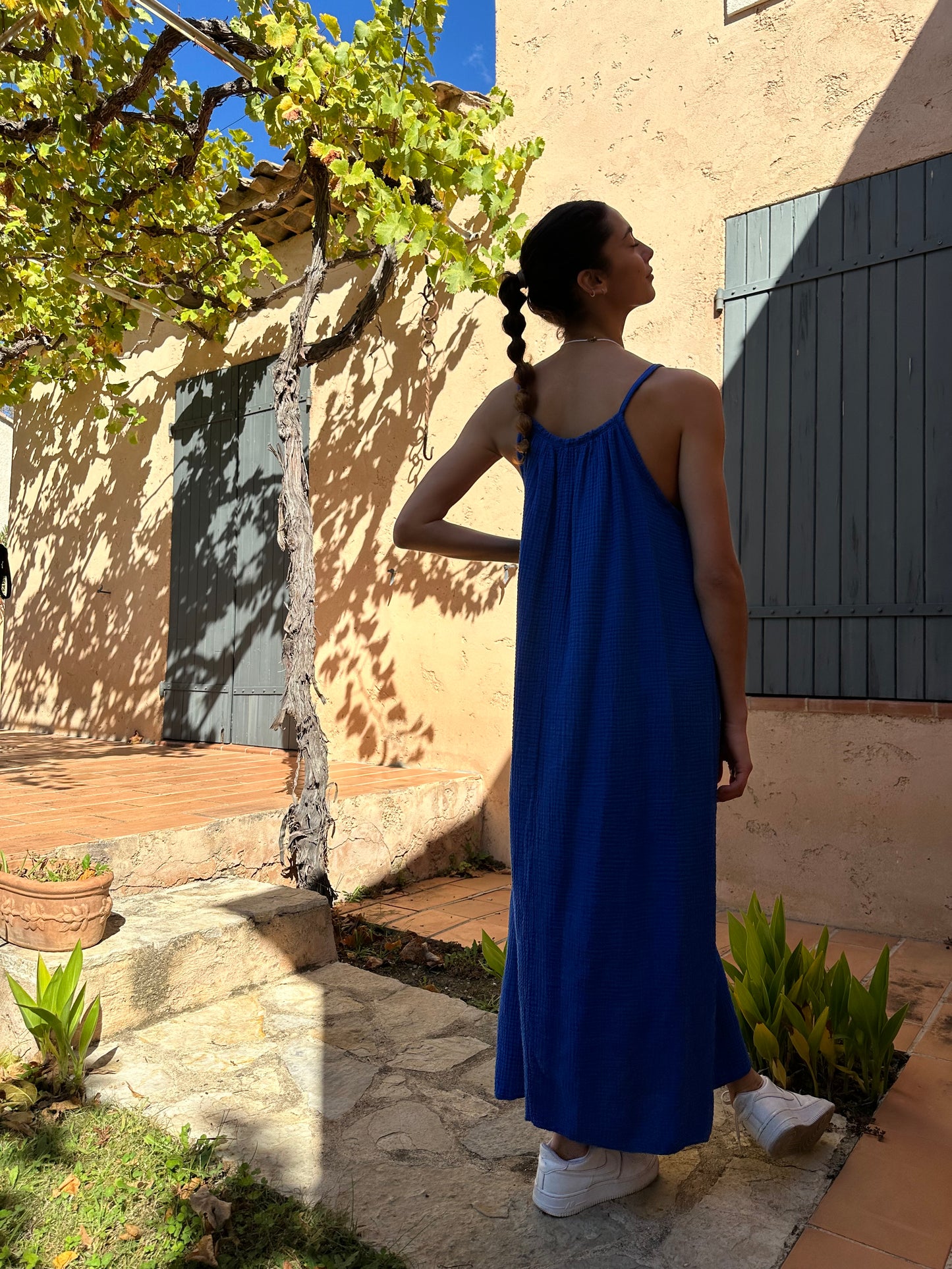 Robe Bleue Clair gaze de coton