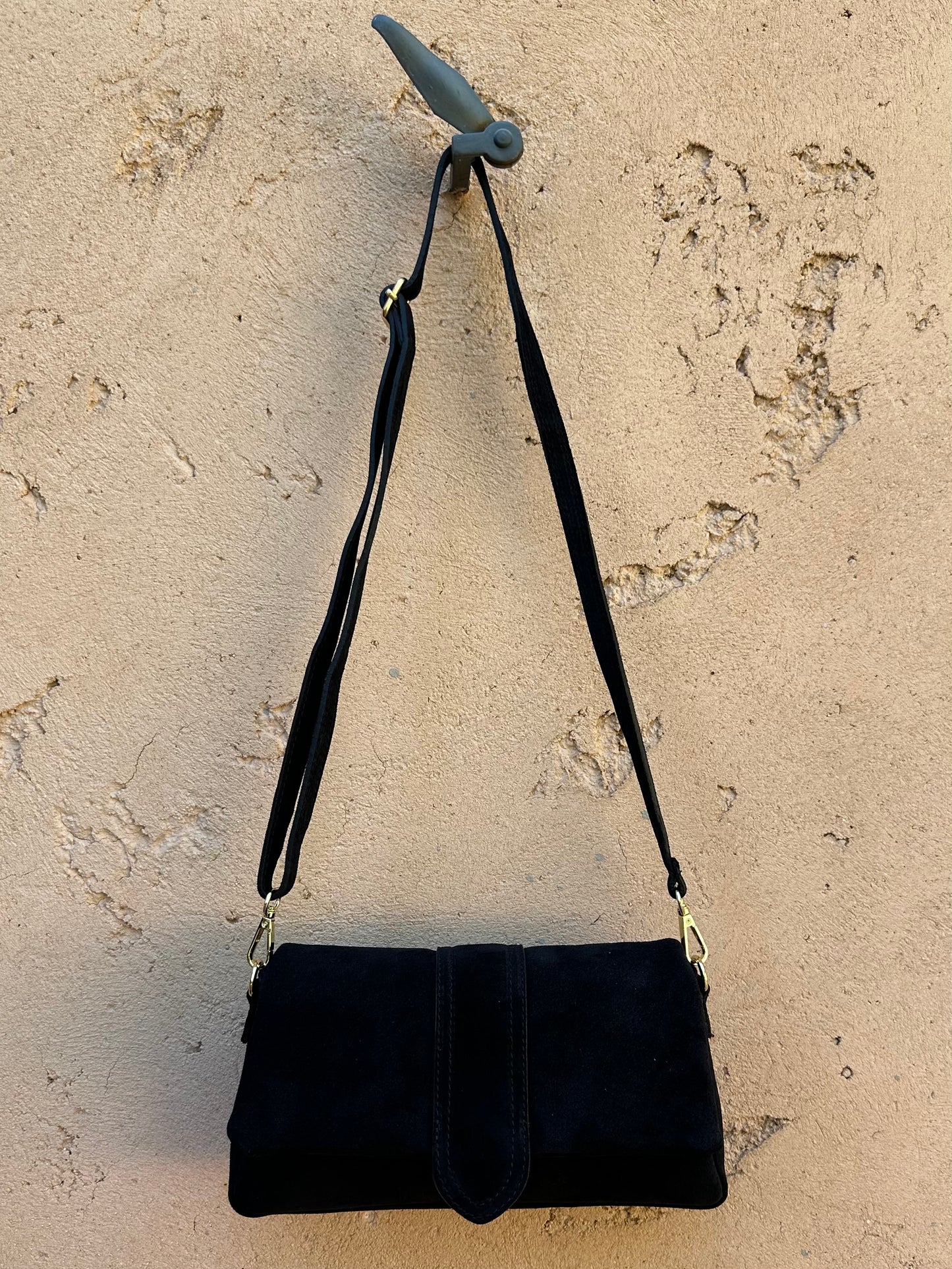 Sac cuir daim noire