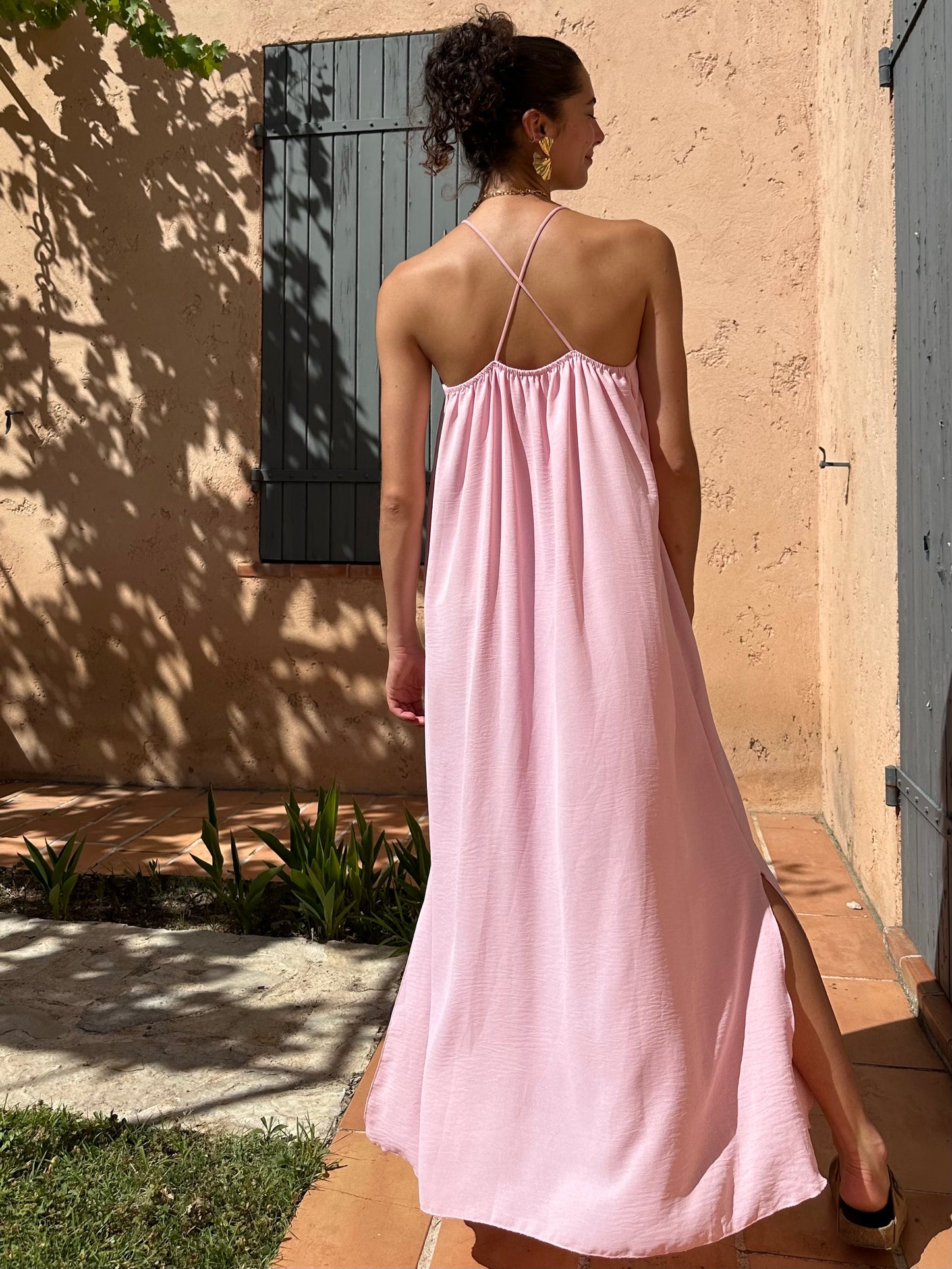 Robe Rose pastel fluide