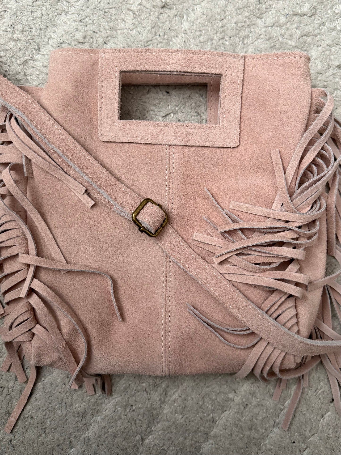 Sac Cuir Daim Rose