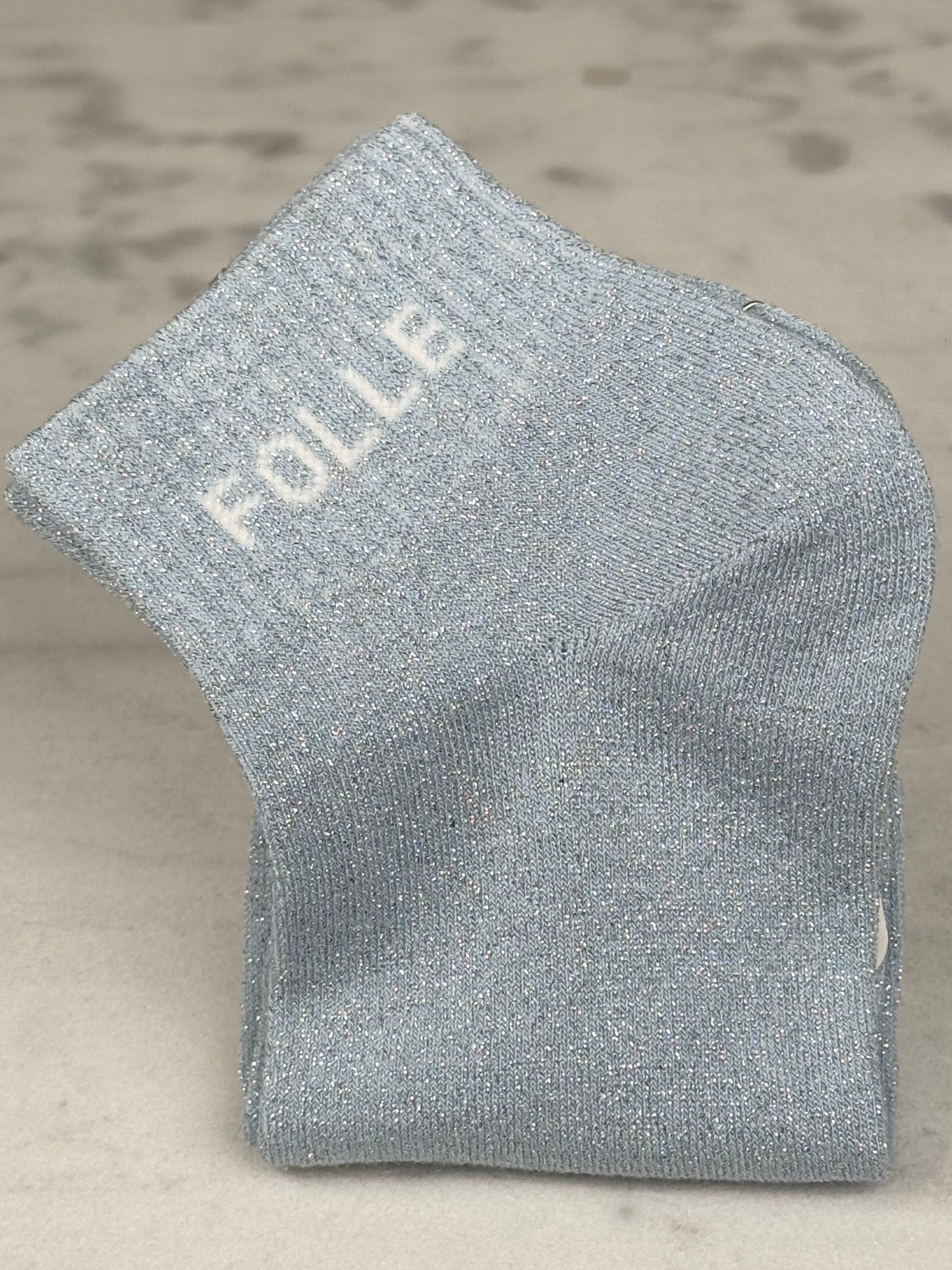 Chaussette « Folle » bleue pastel