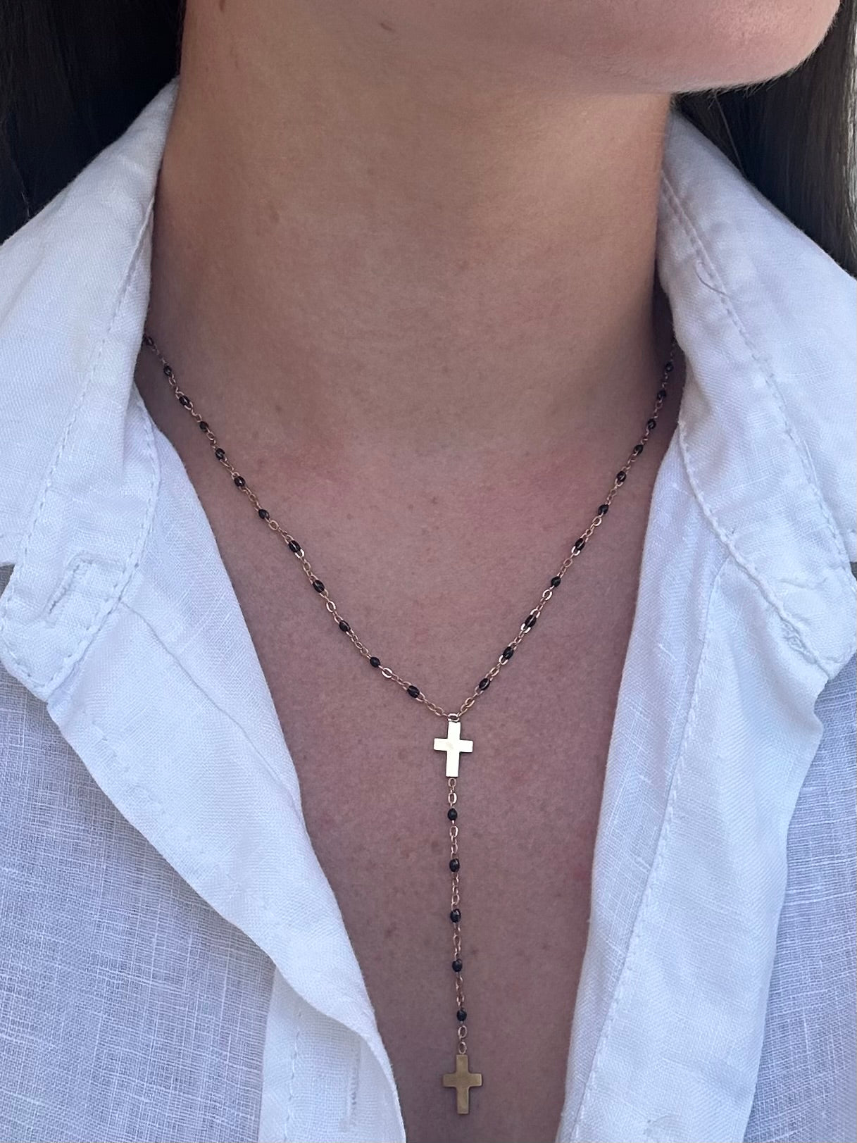 Collier Valérie doré et noir