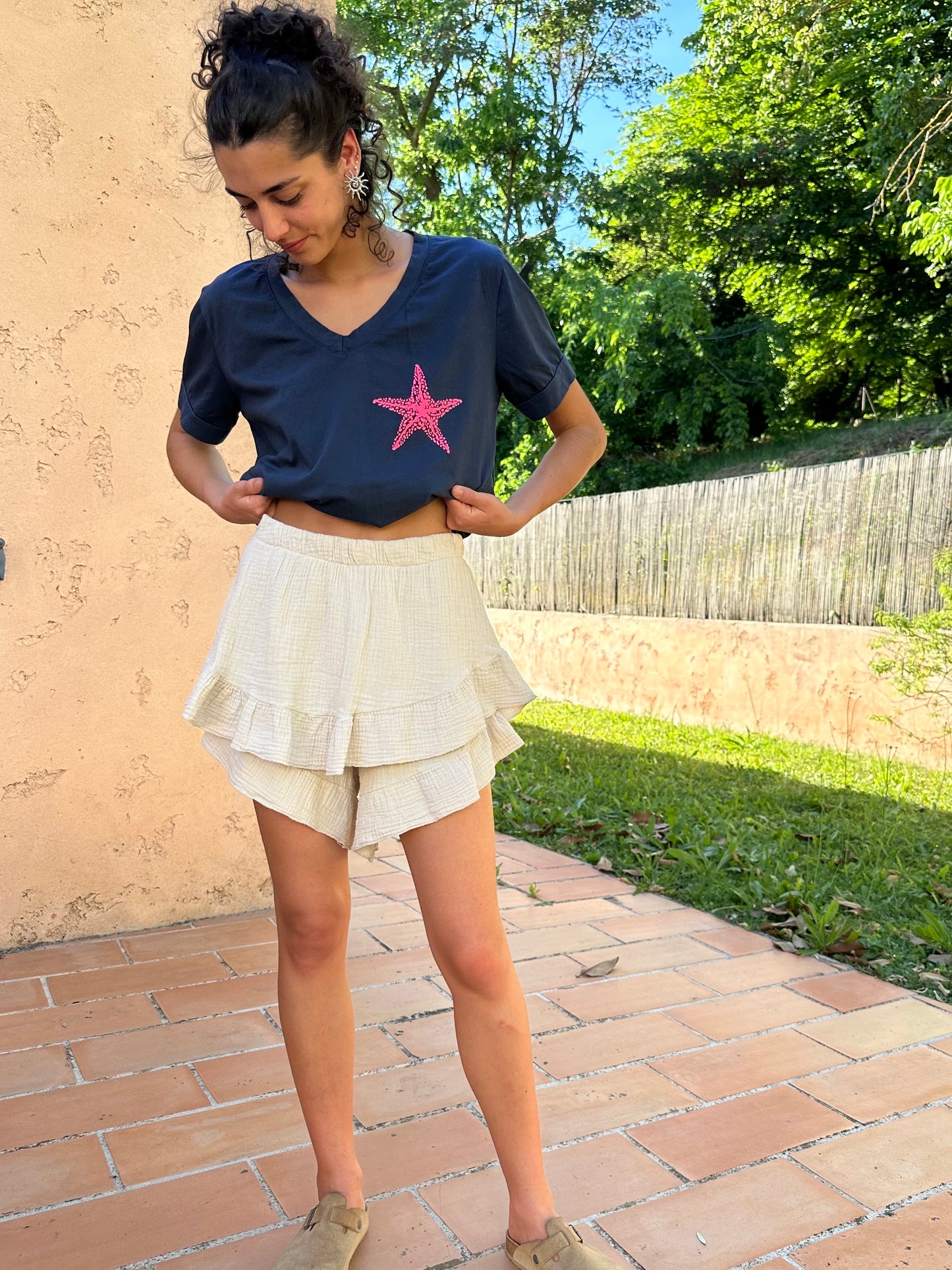 Jupe short Beige