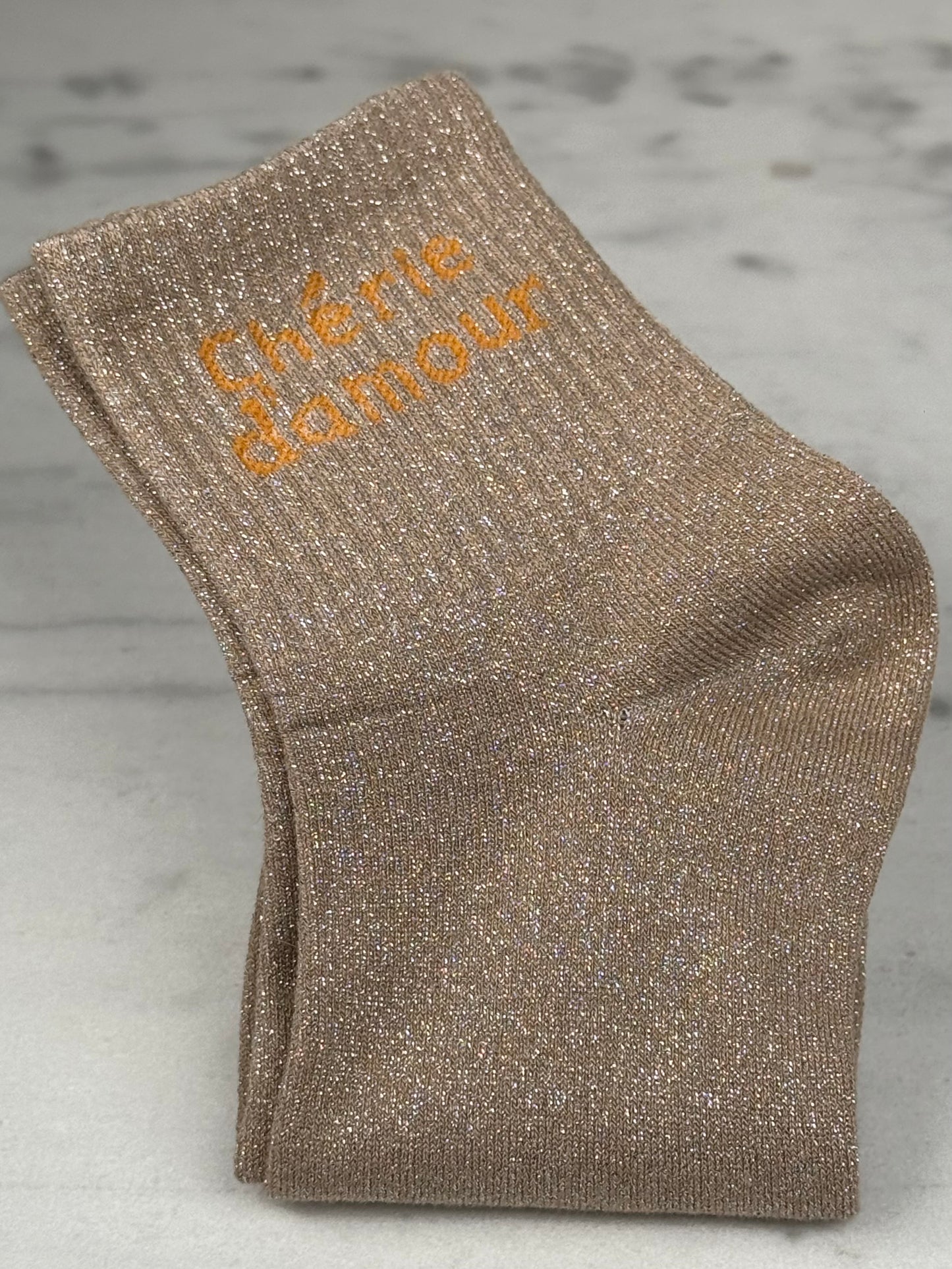 Chaussette « Chérie d’amour » or