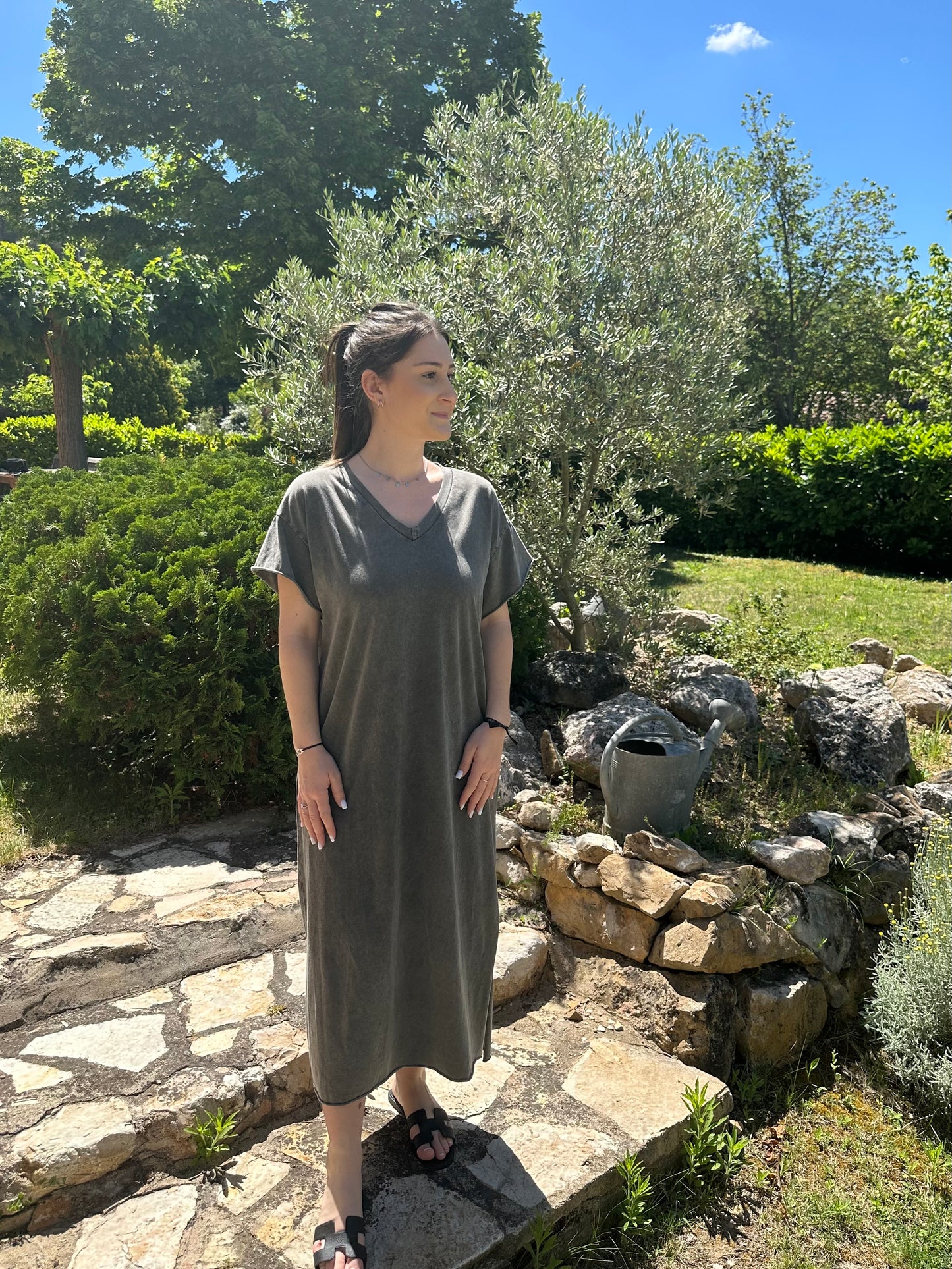 Robe tee shirt Grise foncé