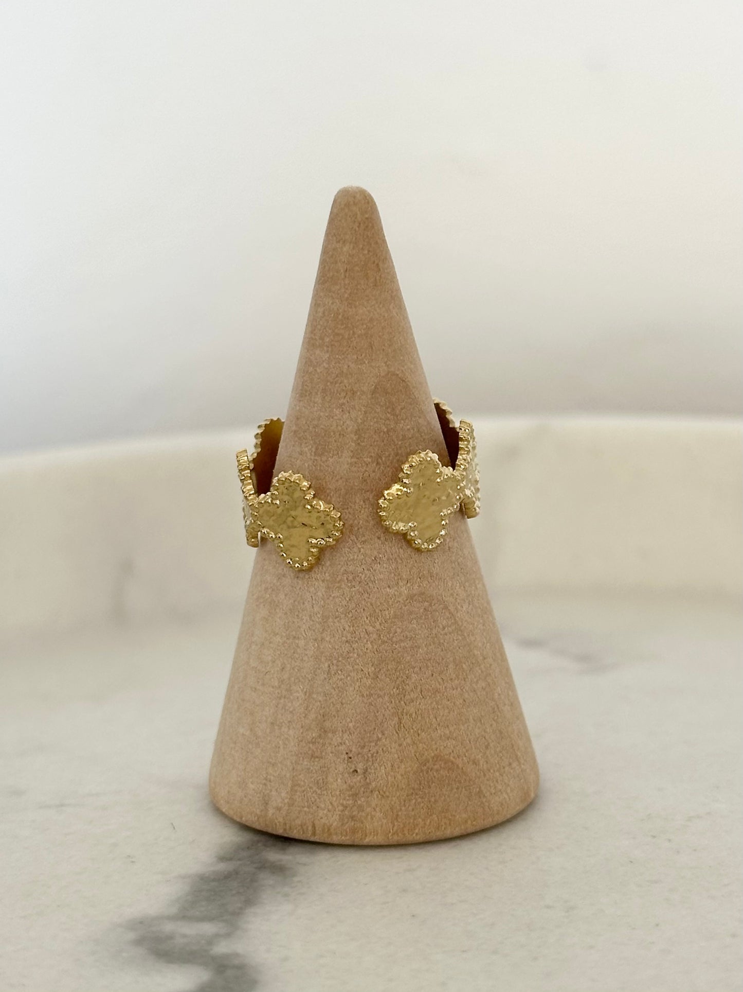Bague Trèfle Infini Doré