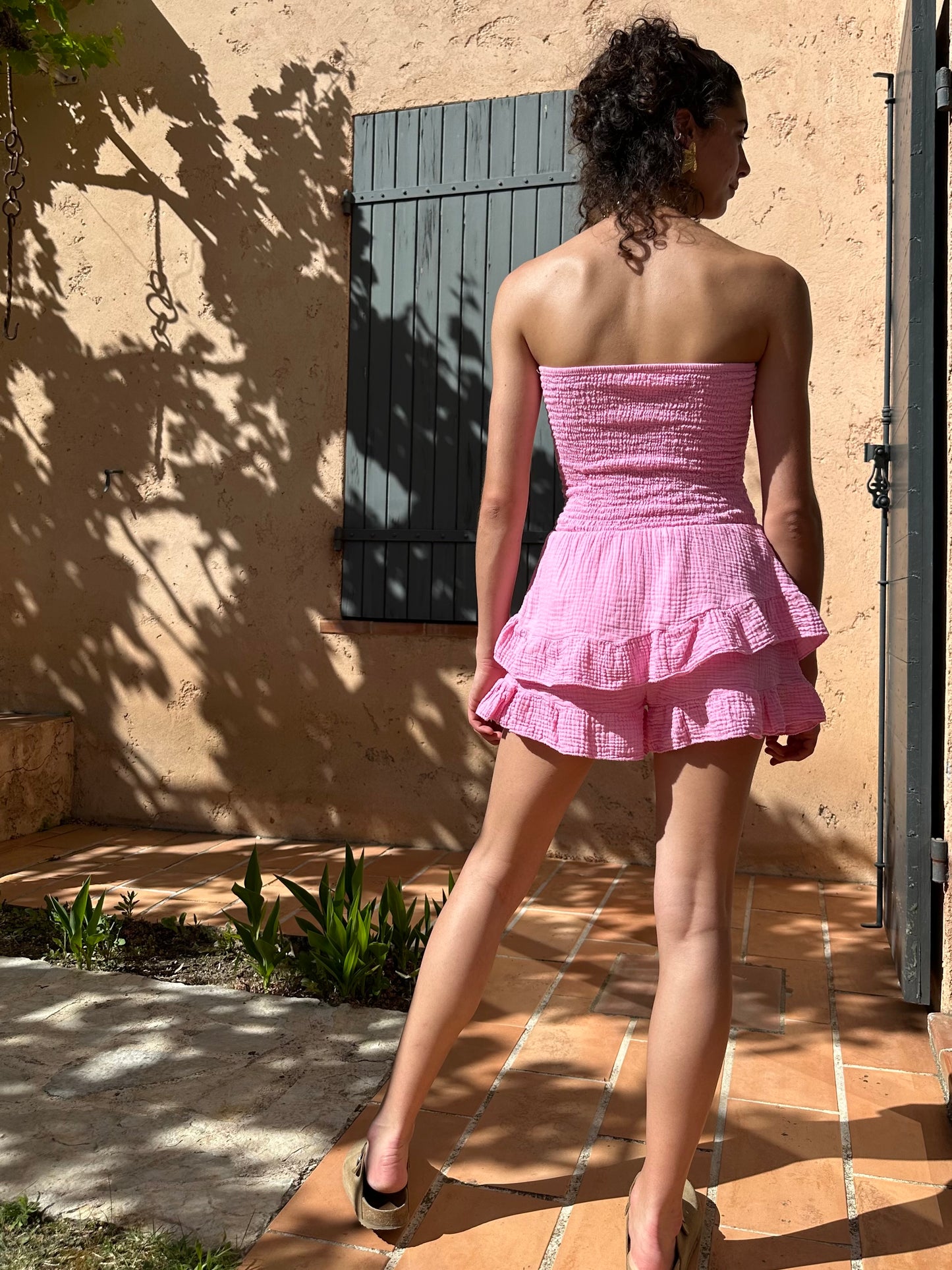 Combi short Rose pastel