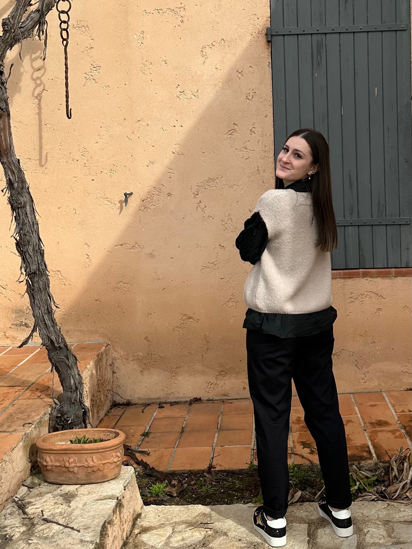 Pull sans manche Beige