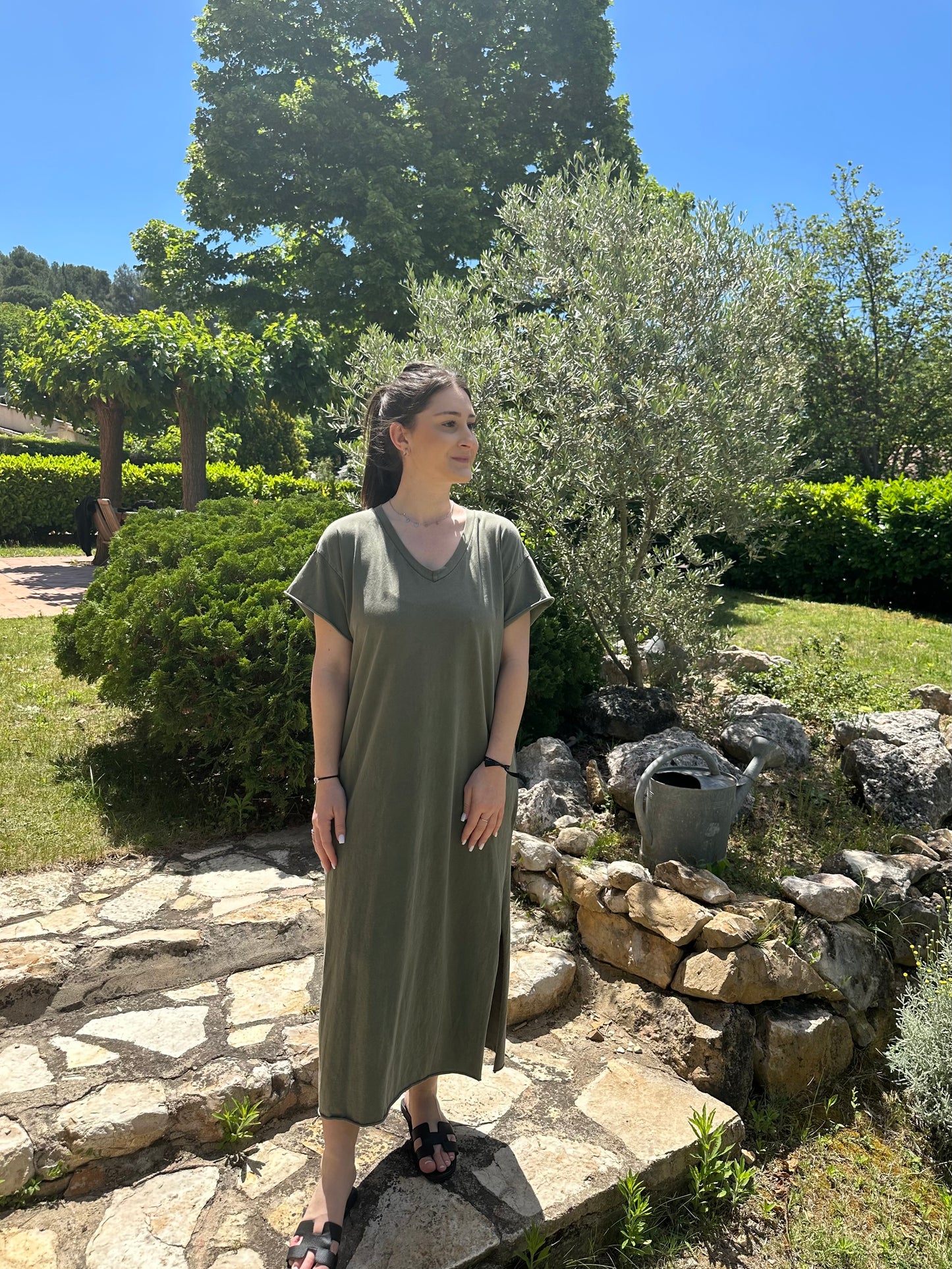 Robe tee shirt Kaki (PRÉCOMMANDE)