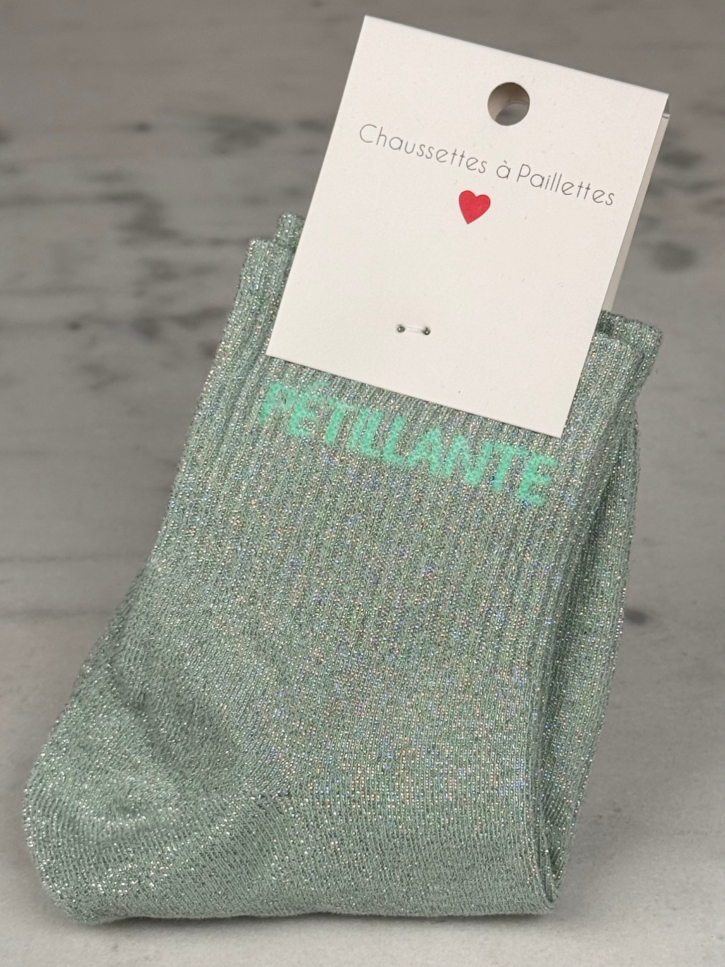 Chaussette « Pétillante » bleu pastel