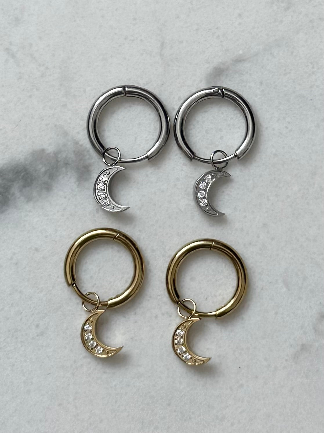 Boucles d'oreilles Lune brillante