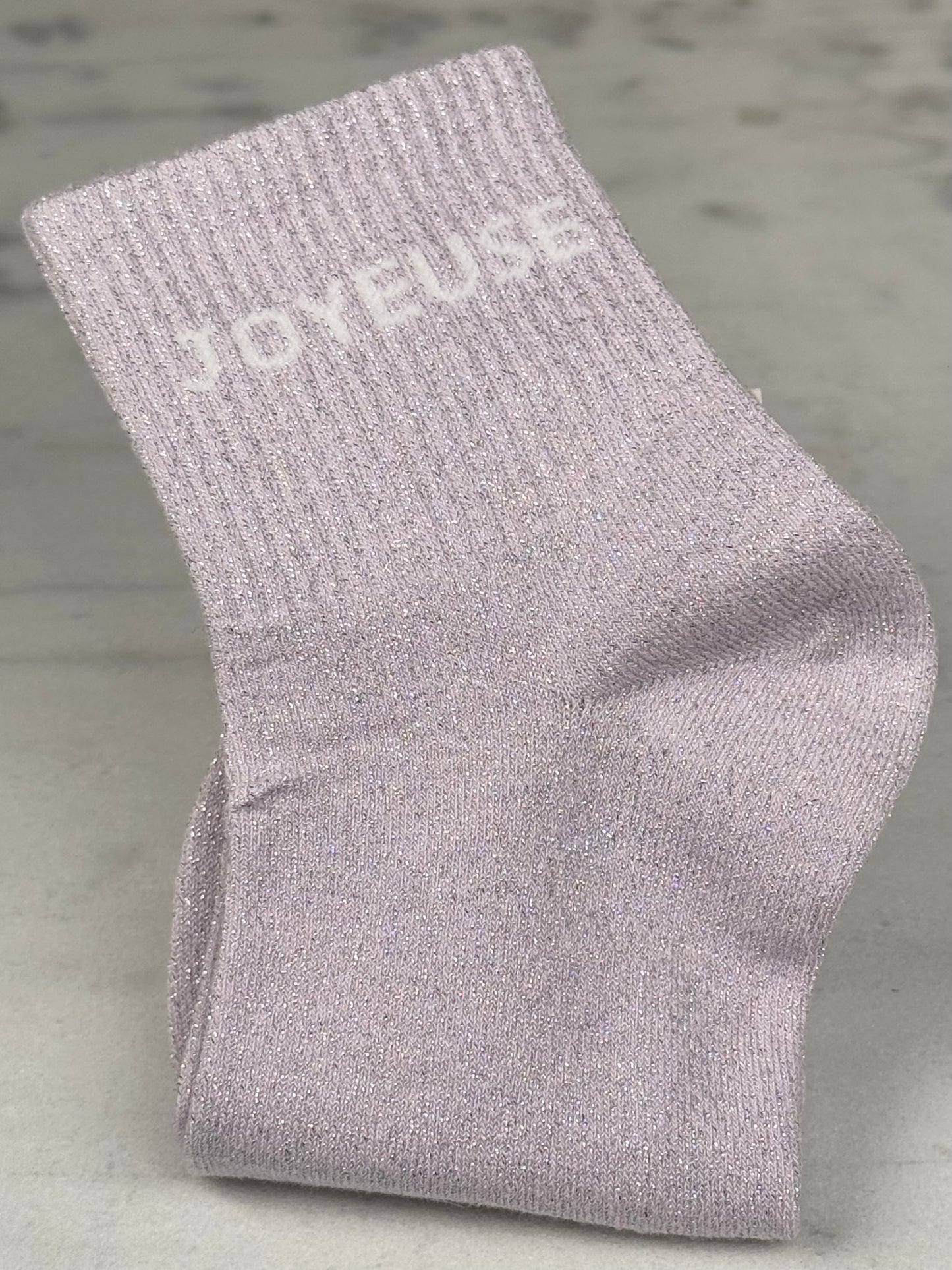 Chaussette « Joyeuse » rose pastel