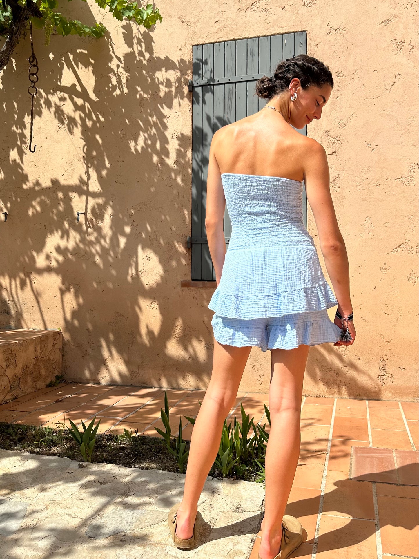 Combi short Bleue pastel