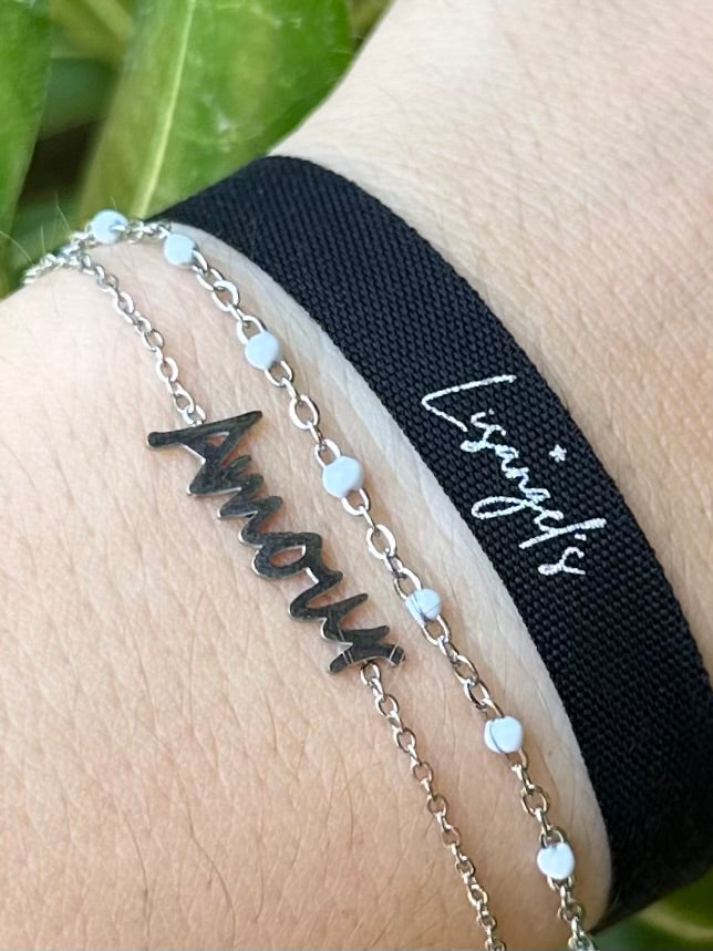 Bracelet Amour argenté/blanc