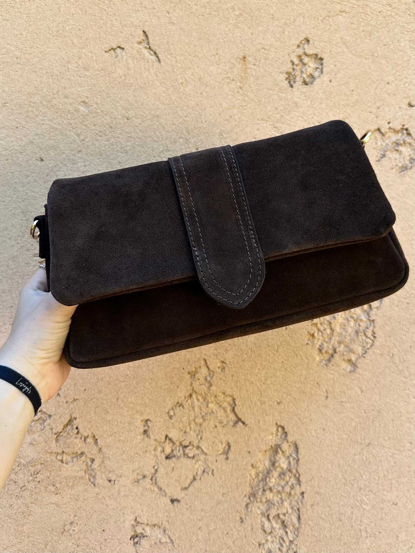 Sac cuir daim Chocolat