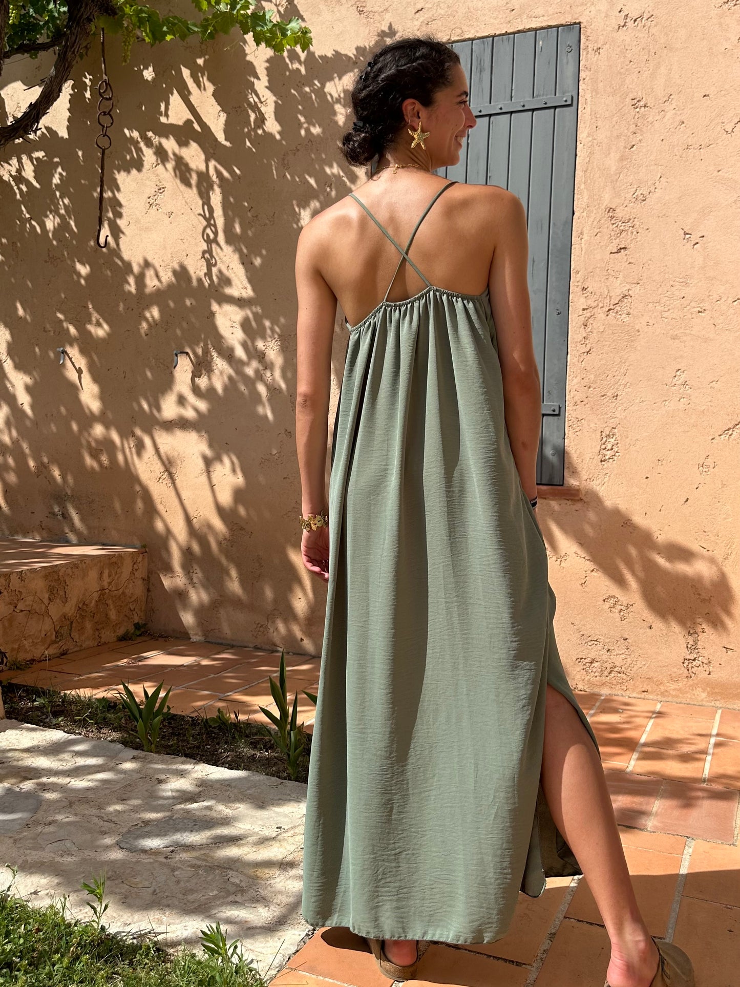 Robe Kaki foncé fluide