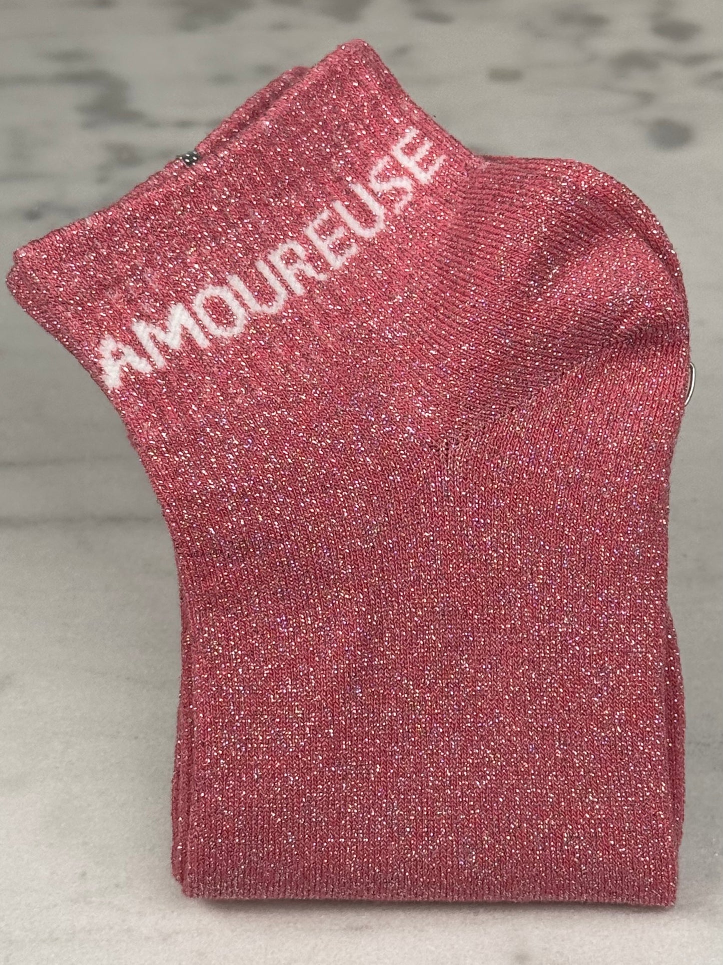 Chaussette « Amoureuse » rose