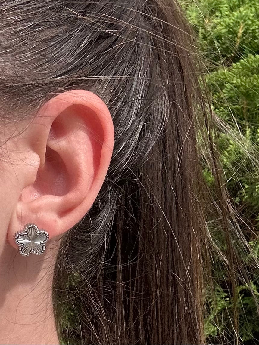 Boucles d'oreilles Trèfle Argenté
