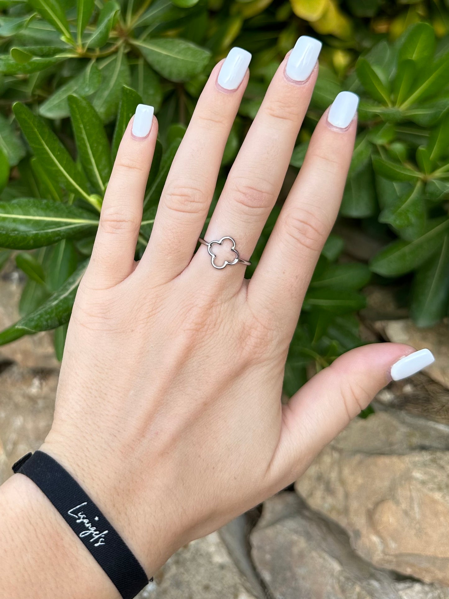 Bague Trèfle argenté