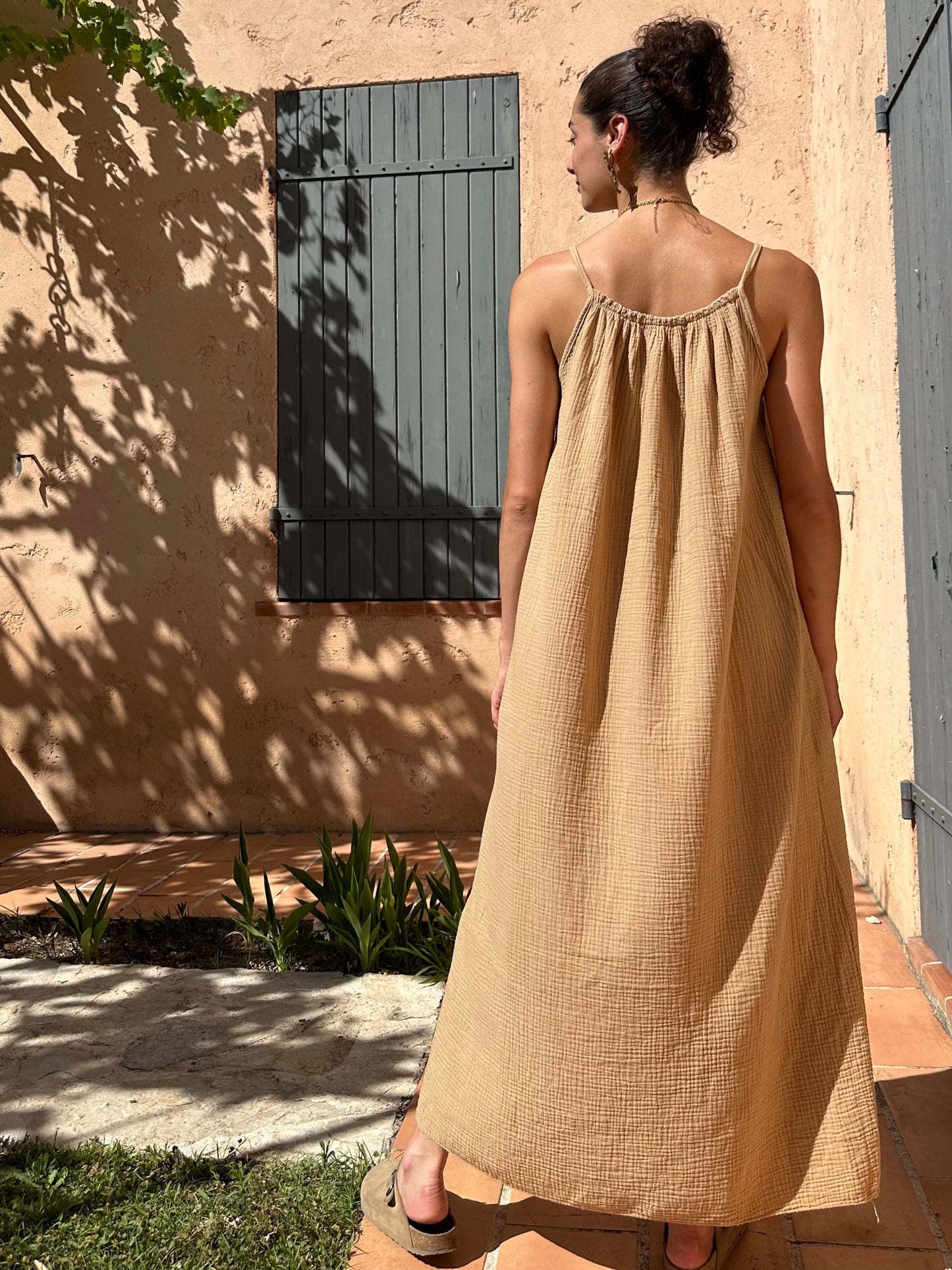 Robe Camel gaze de coton