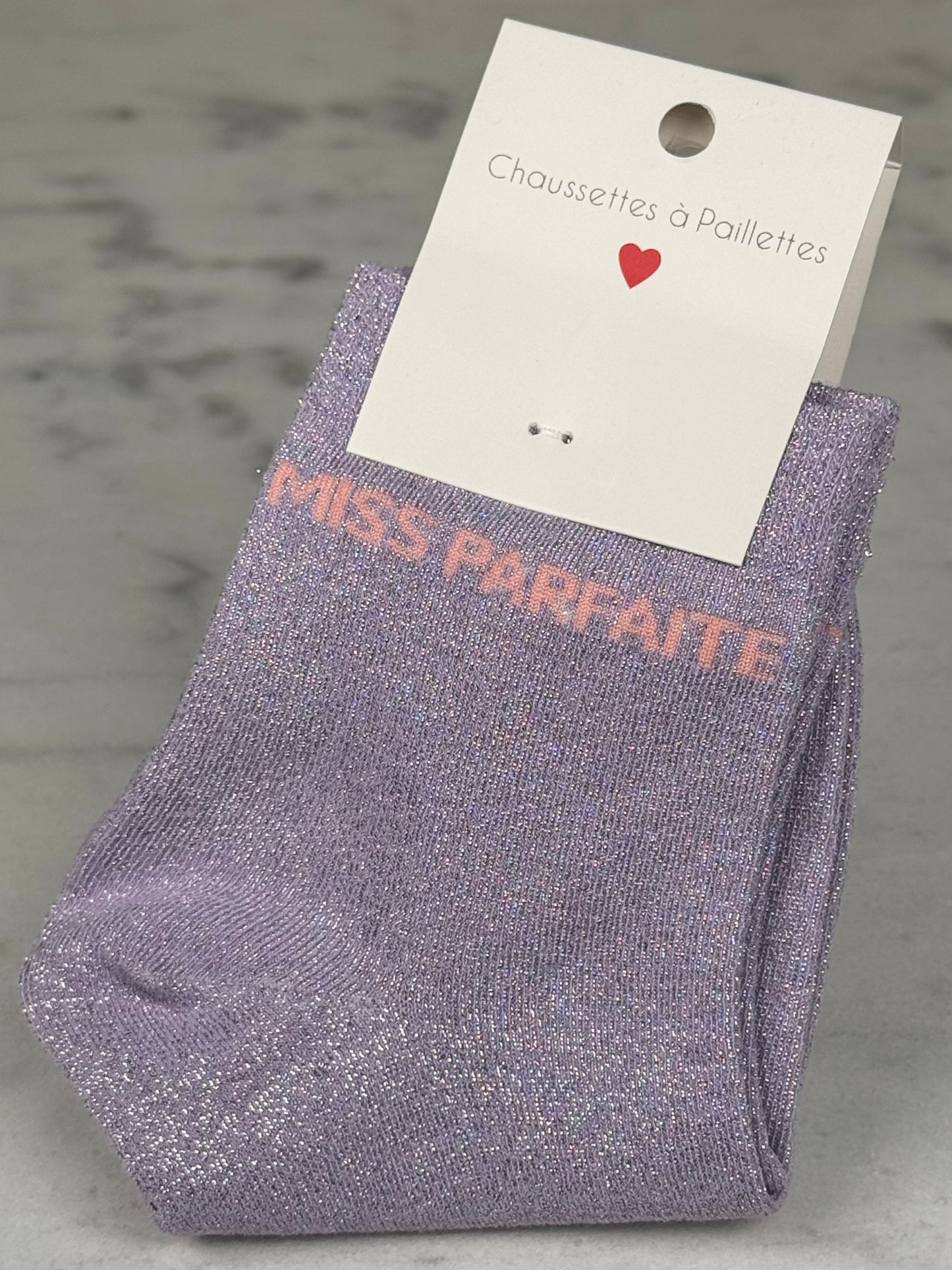 Chaussette « Miss parfaite » violette