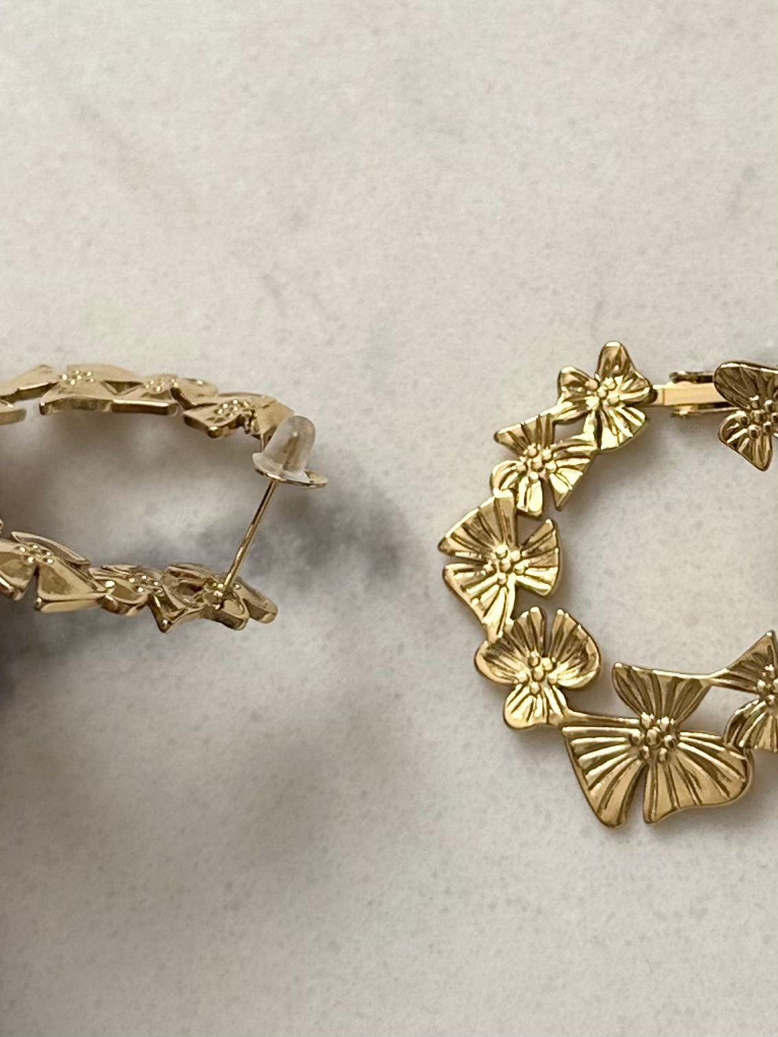 Boucles d'oreilles Fleur doré