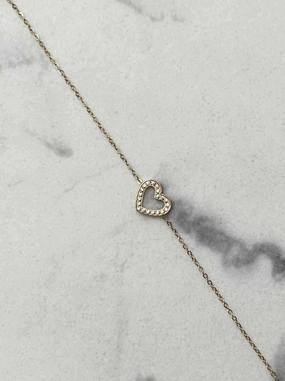 Bracelet Coeur brillant doré