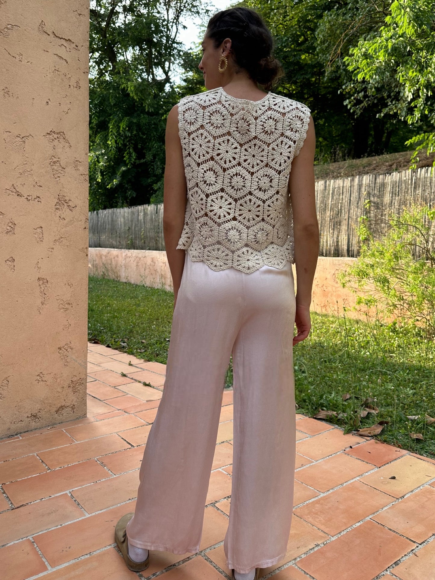 Pantalon Fluide Rose pastel