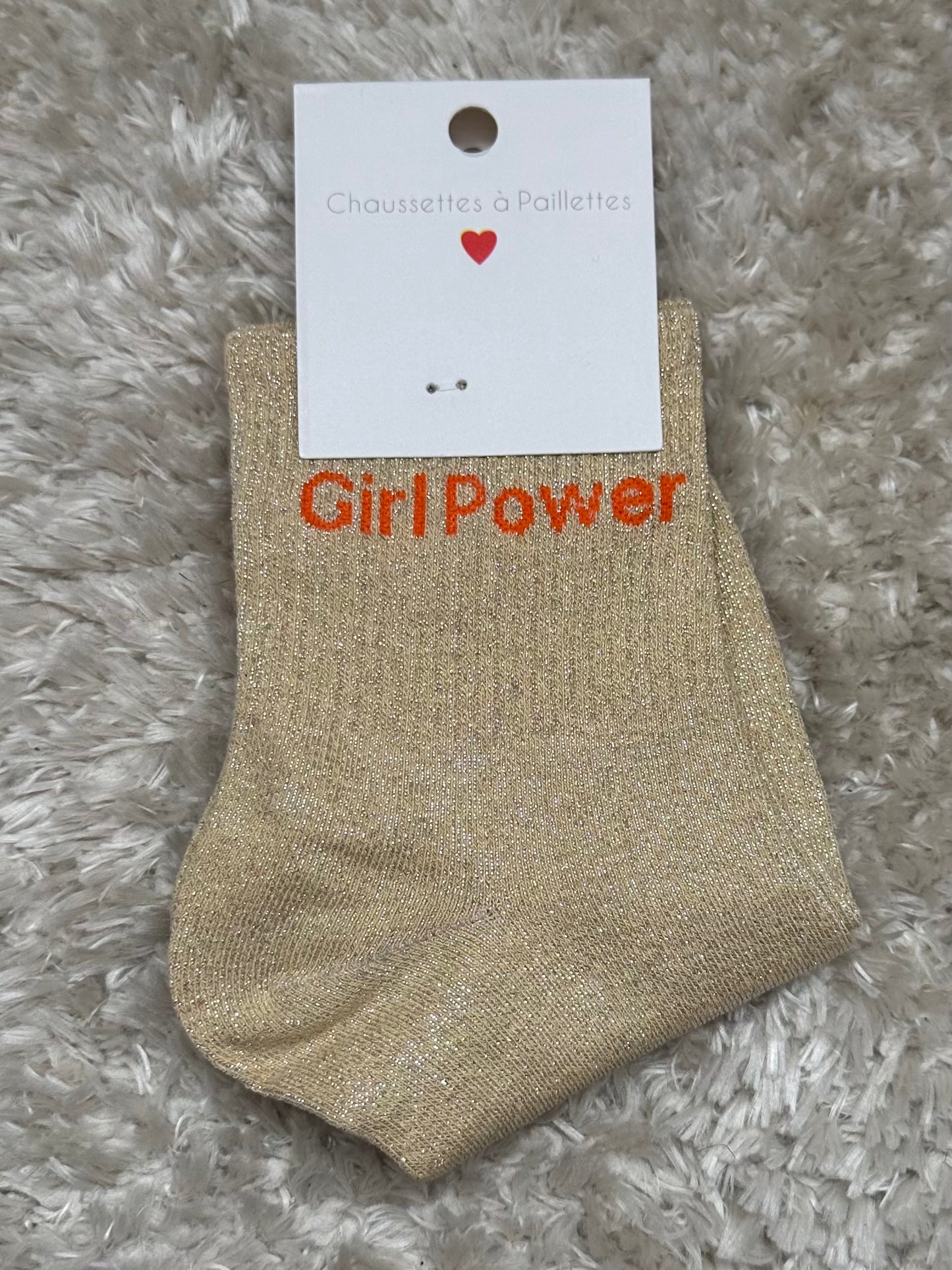 Chaussette « Girl Power » brillante