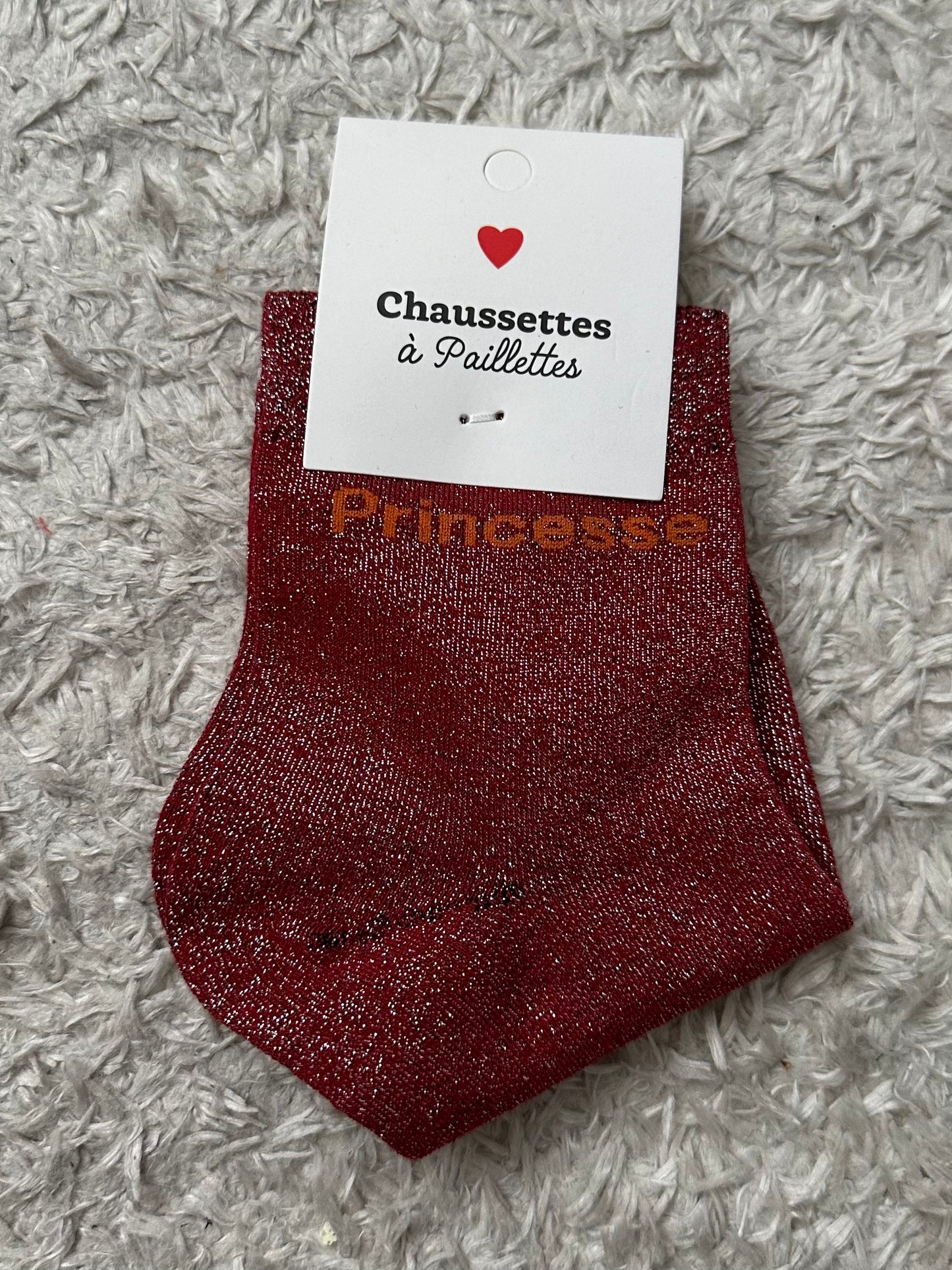 Chaussette « Princesse » Rouge Brillante