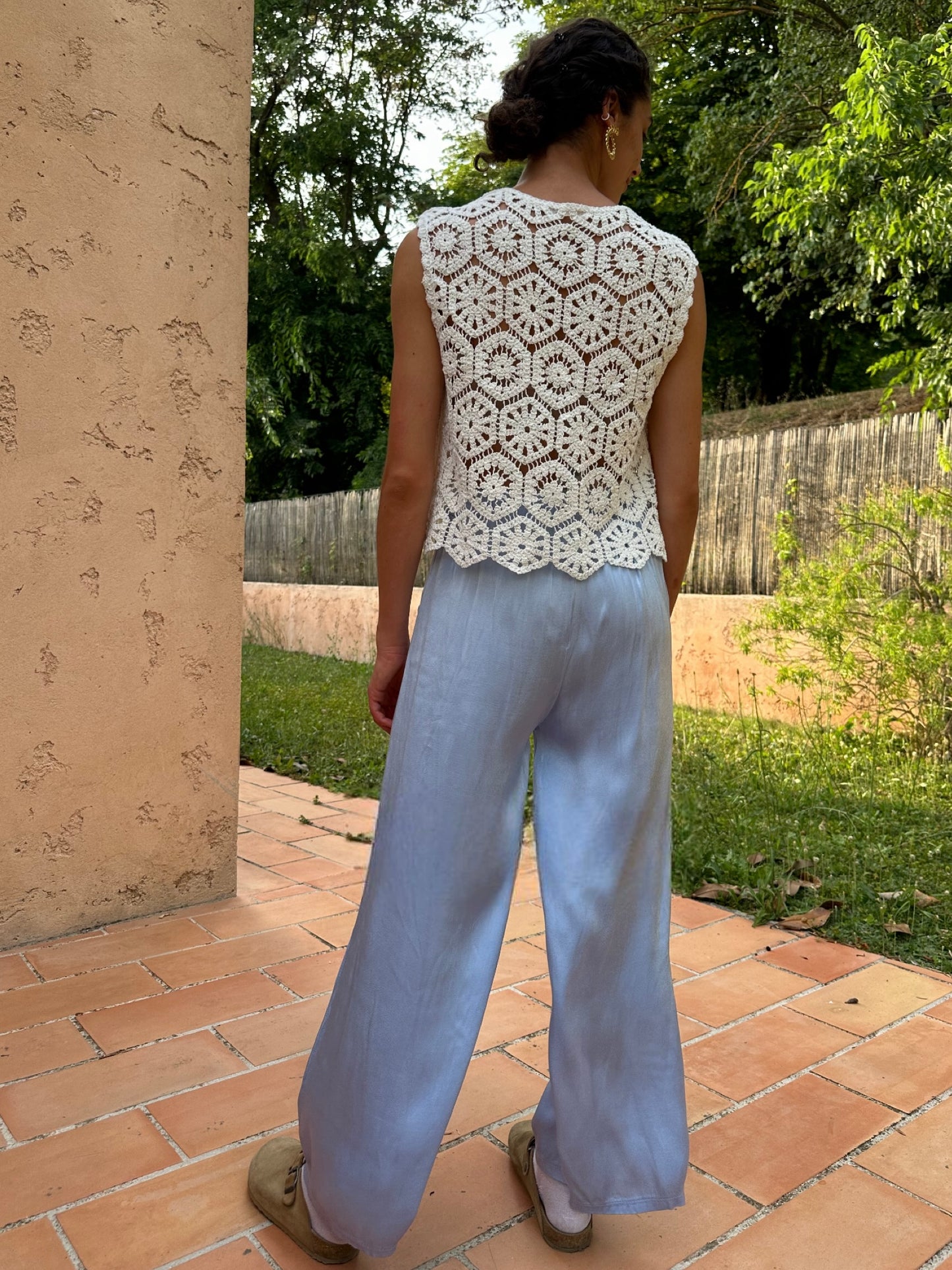 Pantalon Fluide Bleu pastel