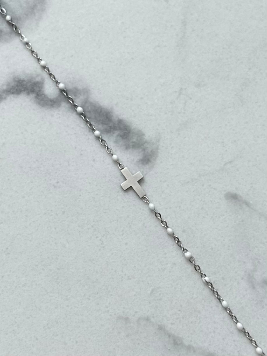 Bracelet Lowënna argenté/blanc
