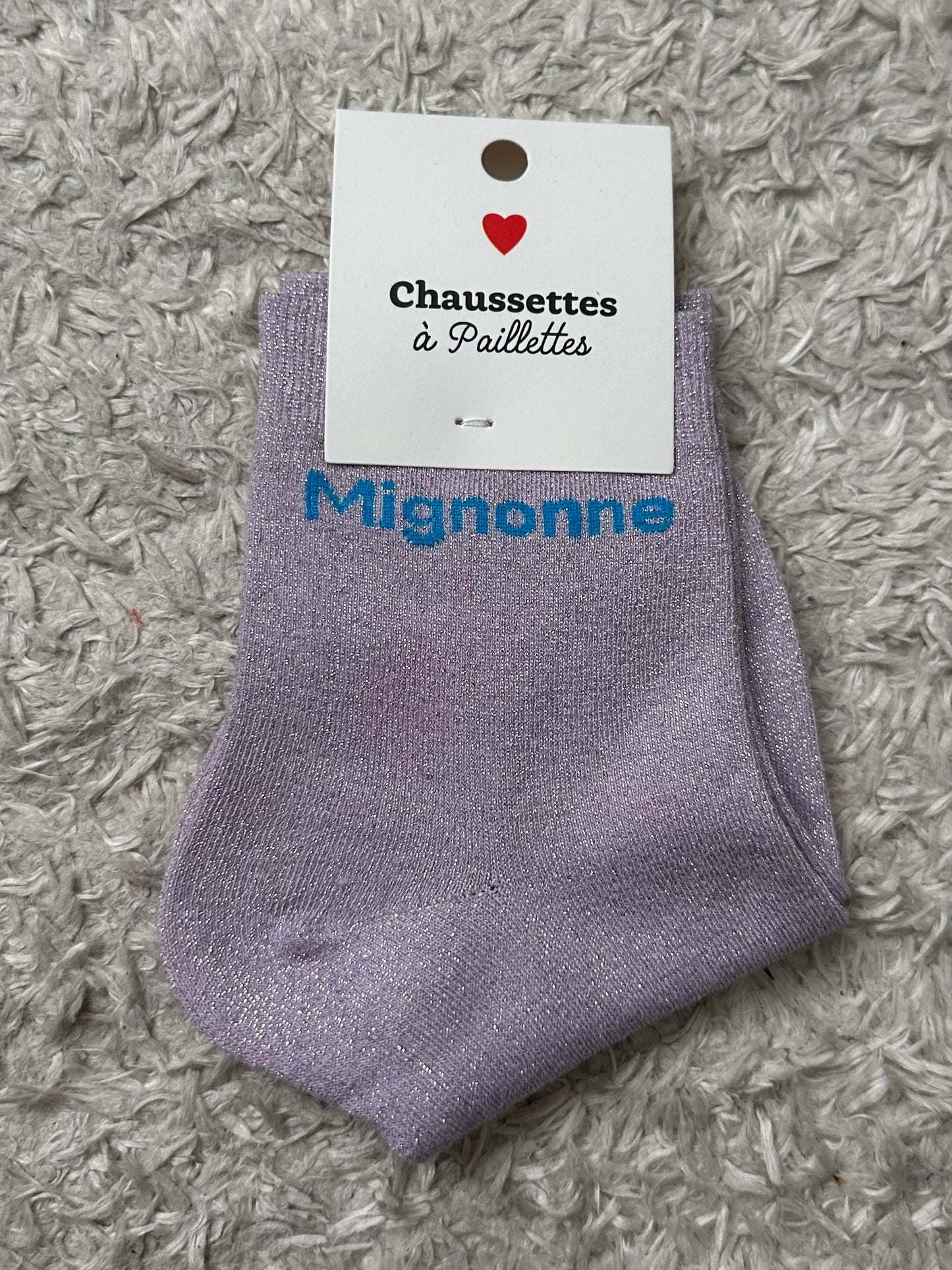 Chaussette « Mignonne » Violette Brillante