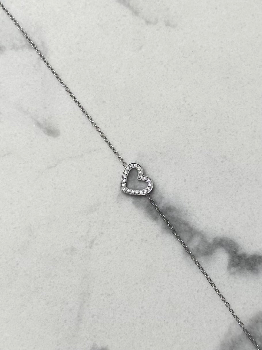 Bracelet Coeur brillant argenté