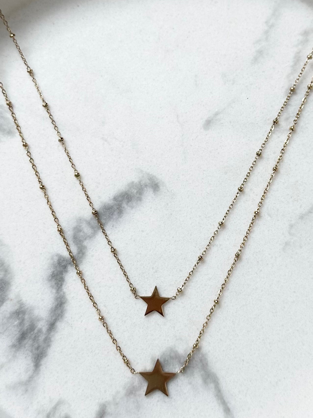 Collier Étoile double doré