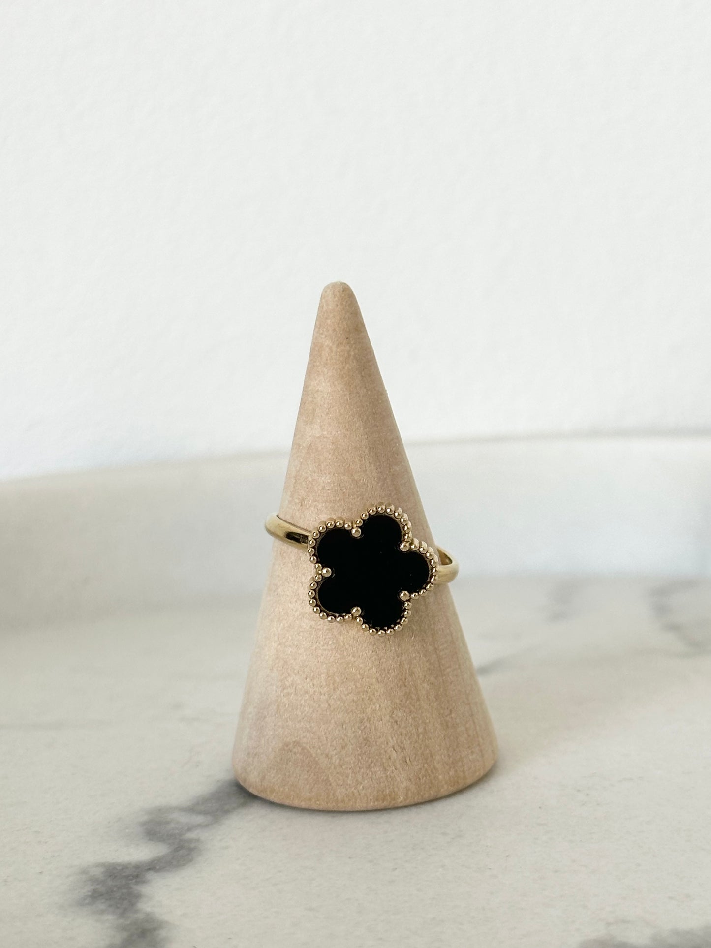 Bague Trèfle Noir