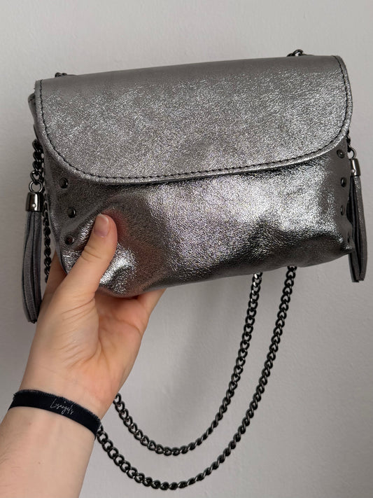 Sac cuir Argenté
