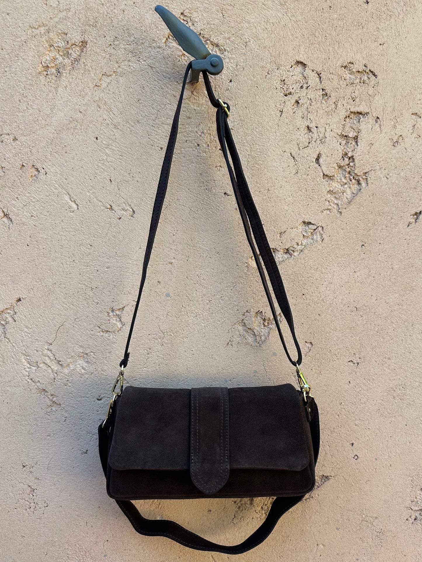 Sac cuir daim Chocolat