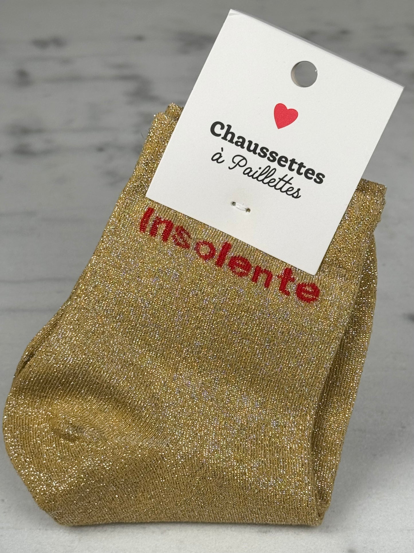 Chaussette « Insolente » moutarde