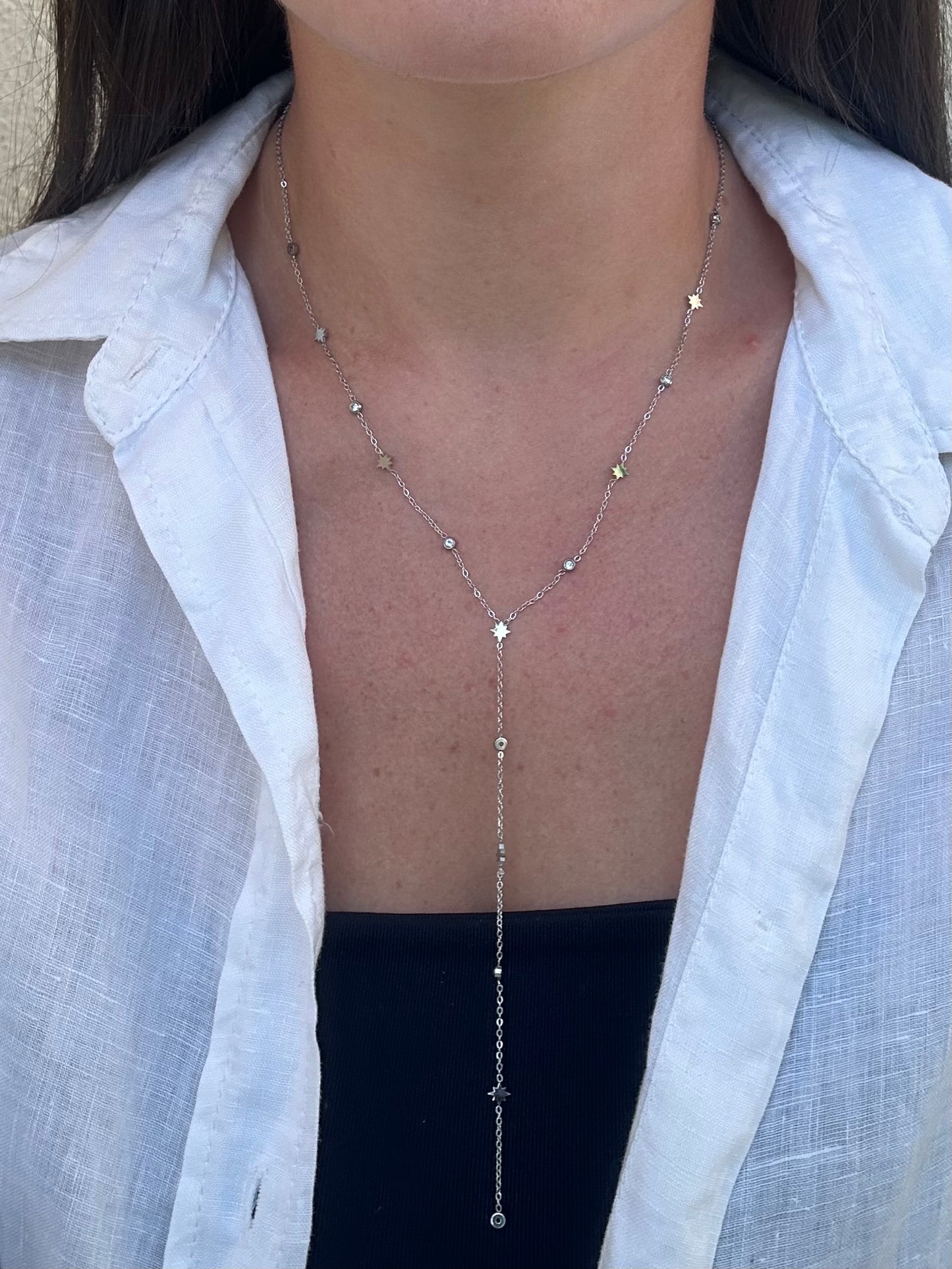 Collier Étoile filante brillant argenté