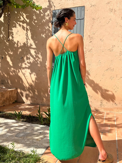Robe Verte foncé fluide