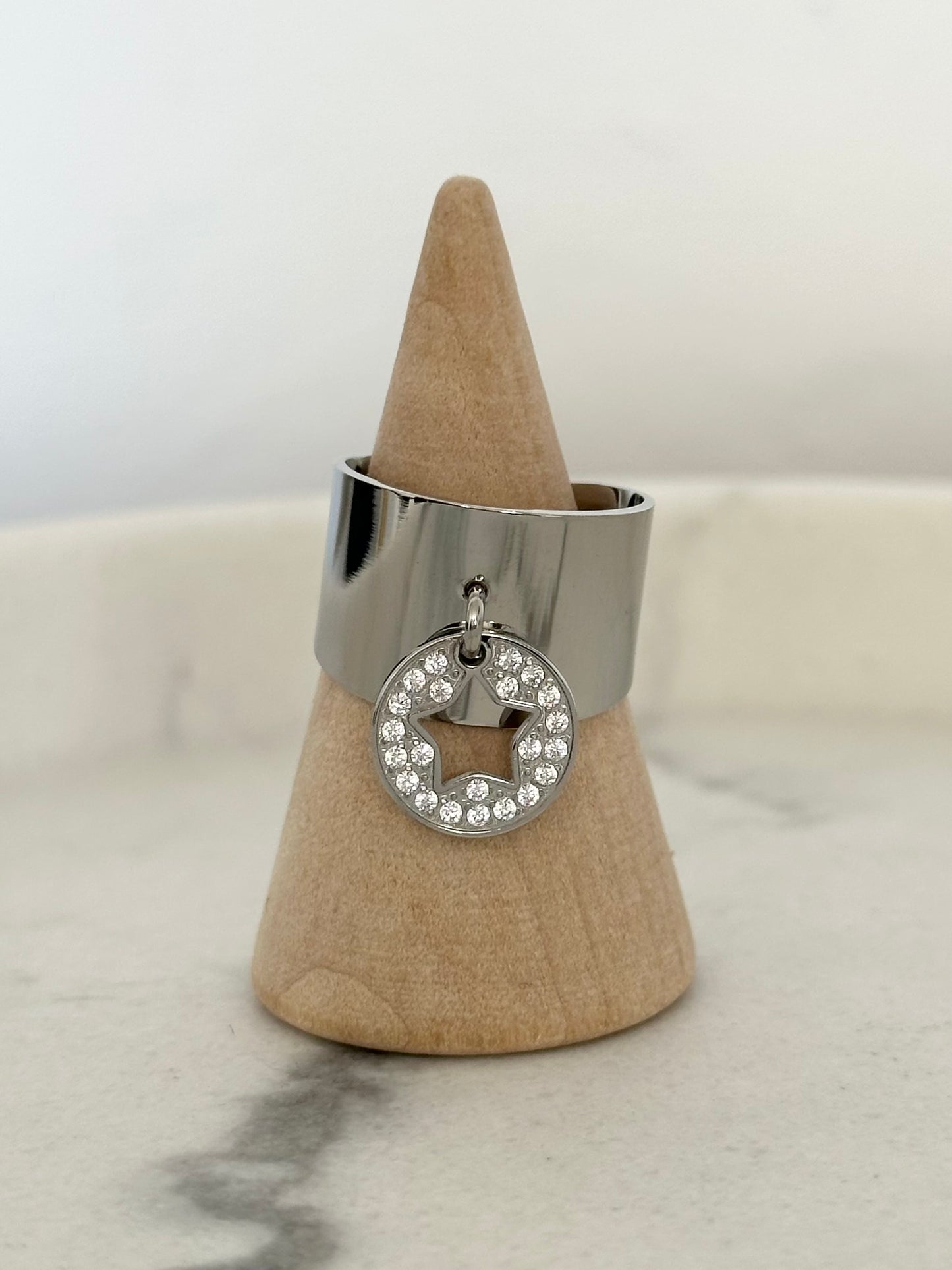 Bague Étoile Brillante Argenté