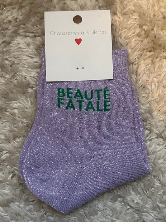 Chaussette « Beauté fatale » brillante