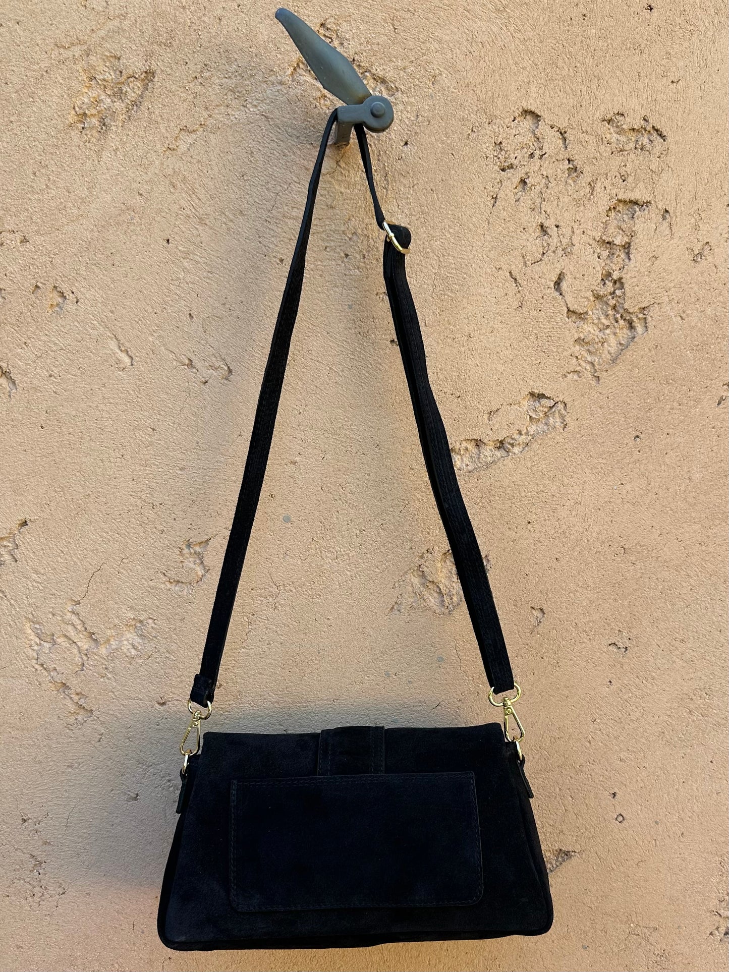Sac cuir daim noire