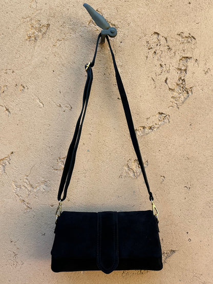 Sac cuir daim noire