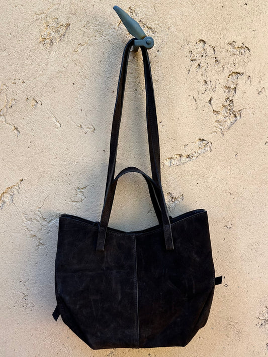 Sac daim cuir Chocolat