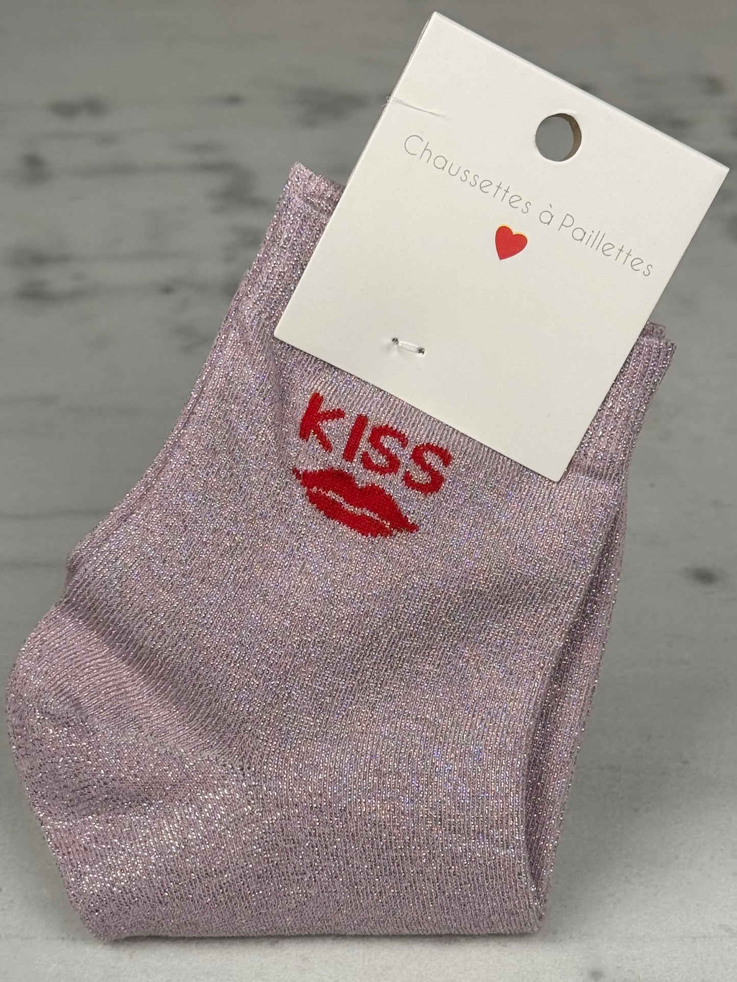 Chaussette « Kiss » violette
